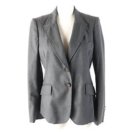Giacca su misura in lana ed elastan Gucci Marrone Grigio