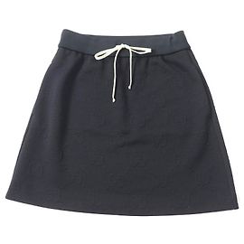 Gucci GG pattern polyester skirt Black