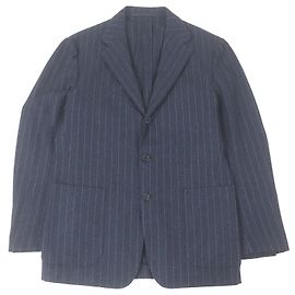 Autre Marque Sartorio Striped Wool Jacket Blue Navy blue