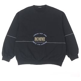 Balenciaga HOMME Sweatshirt aus Baumwolle und Rayon Schwarz