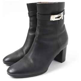 Bottines en cuir Saint Germain d'Hermès Noir