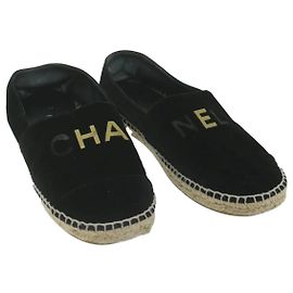 Chanel Velourschuhe 38 Schwarz