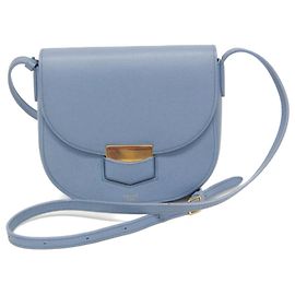 Céline Celine Trotter Medium Leather Shoulder Bag Light blue