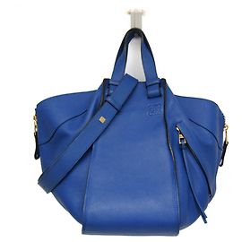 Loewe Hammock Medium Handtasche aus blauer Leder Blau