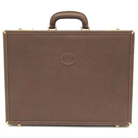 Gucci Interlocking G Leather Attaché Case Brown