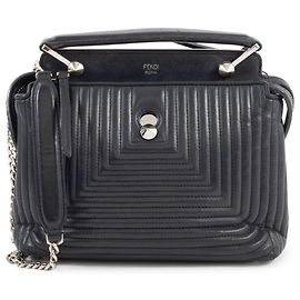 Bolsa de Ombro em Couro Dotcom da Fendi Preto