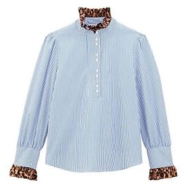 Blouse Balzac Paris Source léopard et rayée en coton Multicolore