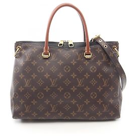Borsa Pallas Louis Vuitton Marrone Nero Monogramma