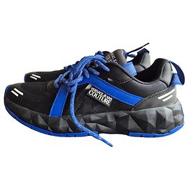 Baskets Versace Jeans Couture Noir Bleu Coton Noir Bleu