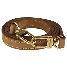 Louis Vuitton Beige Brown Leather Shoulder Strap Brown Beige
