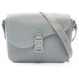 Christian Dior Gray Leather Saddle Bag Brown