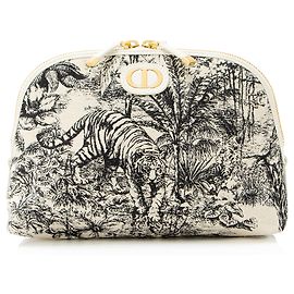 Dior Canvas Toile de Jouy Montaigne 30 Cosmetic Pouch Black