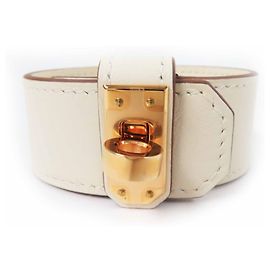 Hermès Pulsera Hermes Kelly Twist Swift Tamaño 2 Blanco