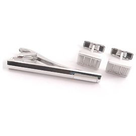 Alfred Dunhill Ensemble de boutons de manchette et épingle à cravate Dunhill SV925 Argenté