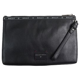 Bally HARTLAND Leather Clutch Bag Black
