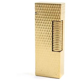 Alfred Dunhill Dunhill Square Form Diamond Pattern Lighter Golden