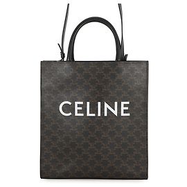 Céline Celine Triomphe Vertical Cabas Medium Tote Bag Brown Black