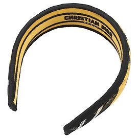 Faixa de cabelo Alice com padrão xadrez preto e amarelo Christian Dior Preto Amarelo