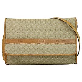 Céline Bolsa de Ombro Celine Vintage Macadam em Lona Média Bege