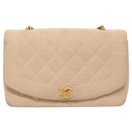 Chanel Vintage Diana Flap Quilted Canvas Small Rosa