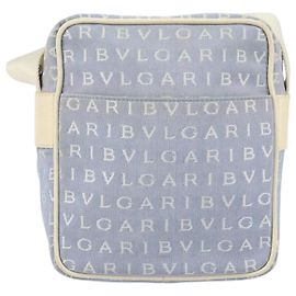Bulgari Bvlgari Logomania Canvas com couro Azul