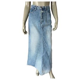 Marithé et François Girbaud Maxirock aus blauem Denim Blau