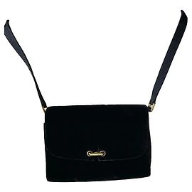 Borsa a spalla Gucci in velluto nero G Interlock Nero