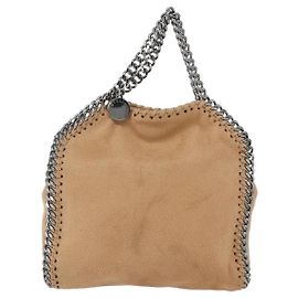 Stella Mc Cartney Sac à bandoulière pliable Falabella en daim shaggy Stella McCartney Tiny Beige