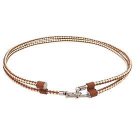 Cinto de couro e metal marrom Glenan da Hermès Marrom Branco