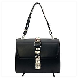 Prada PRADA Studded Shoulder Bag Black