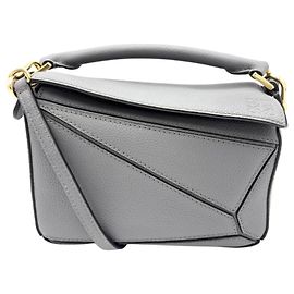 Bolsa de Ombro Mini Loewe Puzzle Edge Marrom