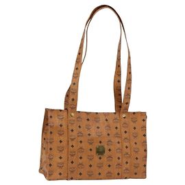 Borsa tote MCM Logogram Vicetos in PVC marrone e oro Auth gh1847 Marrone D'oro