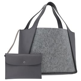Autre Marque Stella MacCartney Tote Bag polyester Gray Silver Auth 172985 Brown Silvery