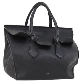 Céline Borsa Tie in pelle nera e oro Auth bs33318 Nero D'oro