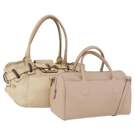 Borsa a Spalla Salvatore Ferragamo in Pelle 2 Pezzi Rosa Beige Auth BA10738 Rosa Beige