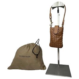 Mini bolsa de couro Intrecciato Bottega Veneta vintage marrom Marrom