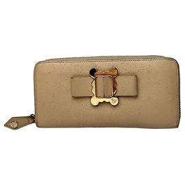 Autre Marque Cartera de cuero vintage Vivienne Westwood Beige Beige