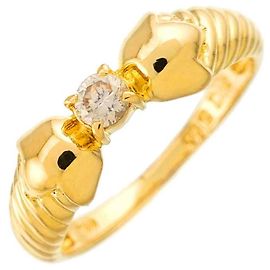 Bague en or jaune 18K avec diamants Christian Dior Jaune