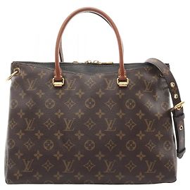 Borsa Pallas Louis Vuitton Marrone Nero Monogramma