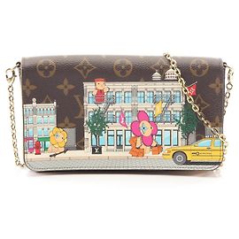 Borsa a Spalla Pochette Felicie Louis Vuitton Marrone Multicolore Monogramma