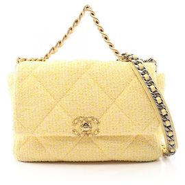 Borsa a Spalla Matelassé Chanel 19 Dixneuf Giallo