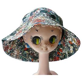 MAISON MICHEL Chapeau fleuri bords larges superbe TM NEUF Multicolore