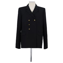 Saint Laurent Schwarzer Wollblazer Schwarz
