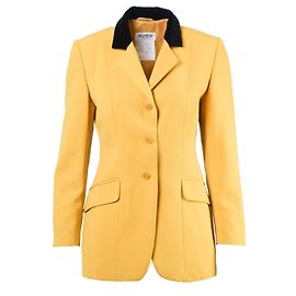 Aspesi Yellow Wool Blazer with Black Collar Yellow