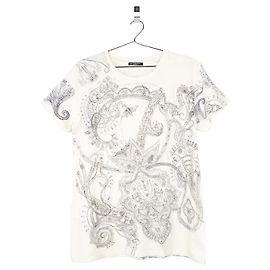 Distressed Paisley T-Shirt SS09 von Balmain by Decarnin Weiß