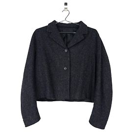 Prada 2000s Cropped Coat Jacket Grey