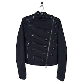 Balmain by Decarnin 2010s Napoleon Biker Jacket Black