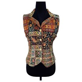 Chaleco boho vintage Kenzo Jeans Castaño Multicolor
