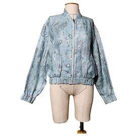 Giacca Bomber Iro Omiando Bandana Blu Lino Blu