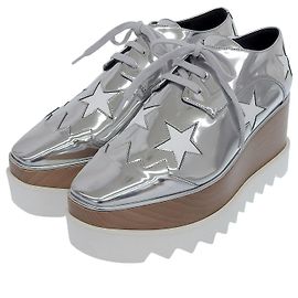 Stella Mc Cartney Ellis Platform Star Leder Schuhe von Stella McCartney Silber